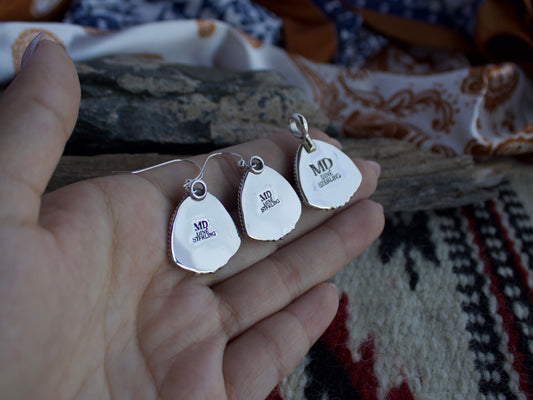 Charoite Dangle Earring and Pendant Set