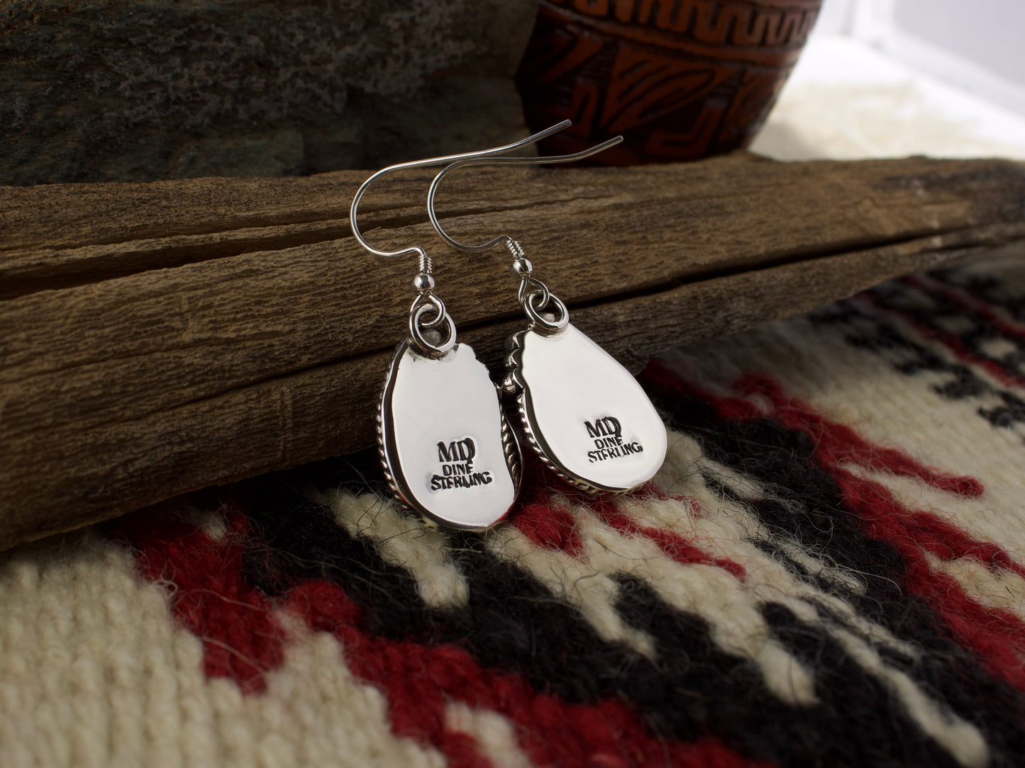 White Buffalo Dangle Earrings