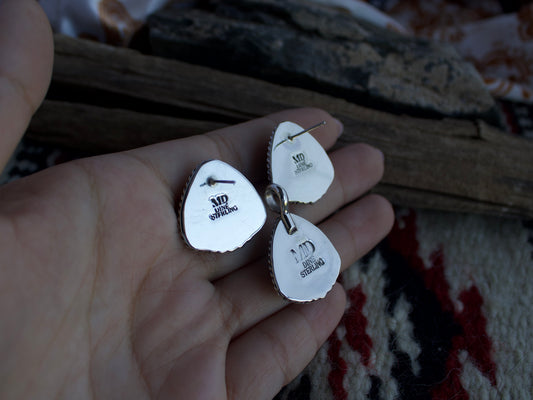 Charoite Post Earring and Pendant Set