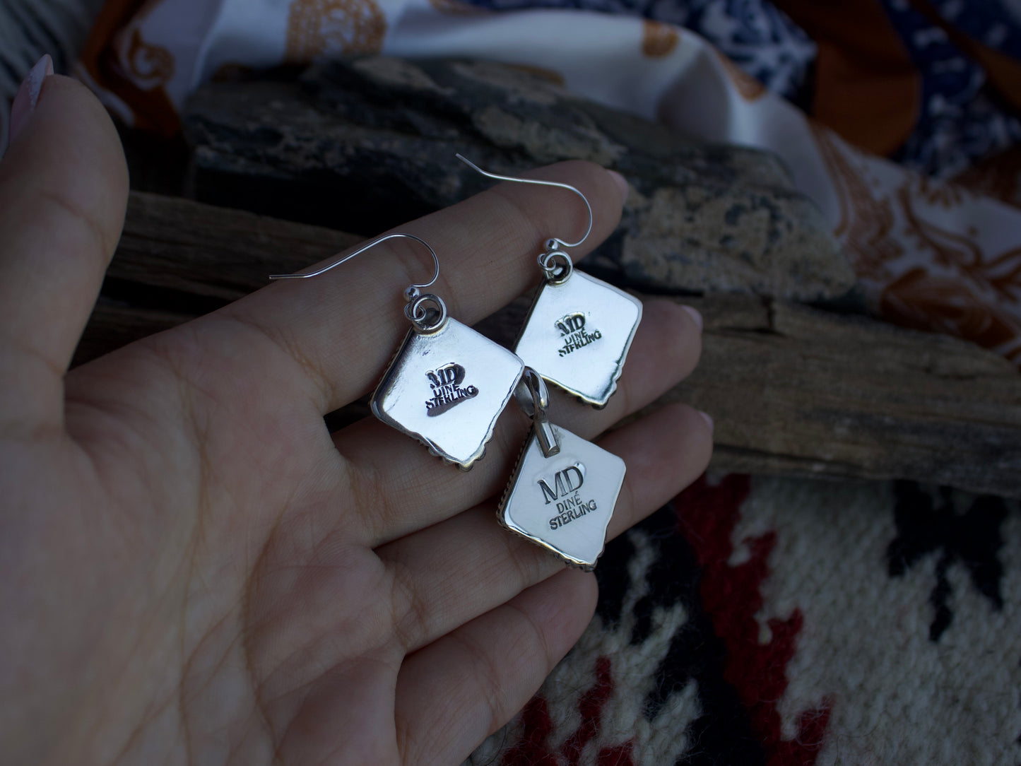 White Mother of Pearl Dangle Earring and Pendant Set *2 available*