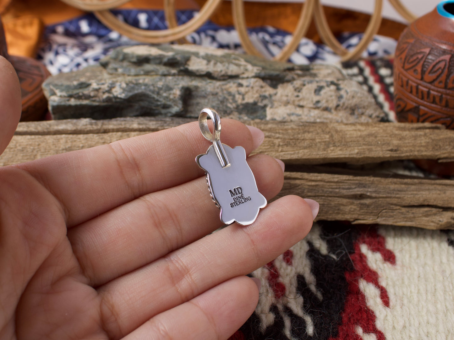 Stamped Sonoran Gold Pendant