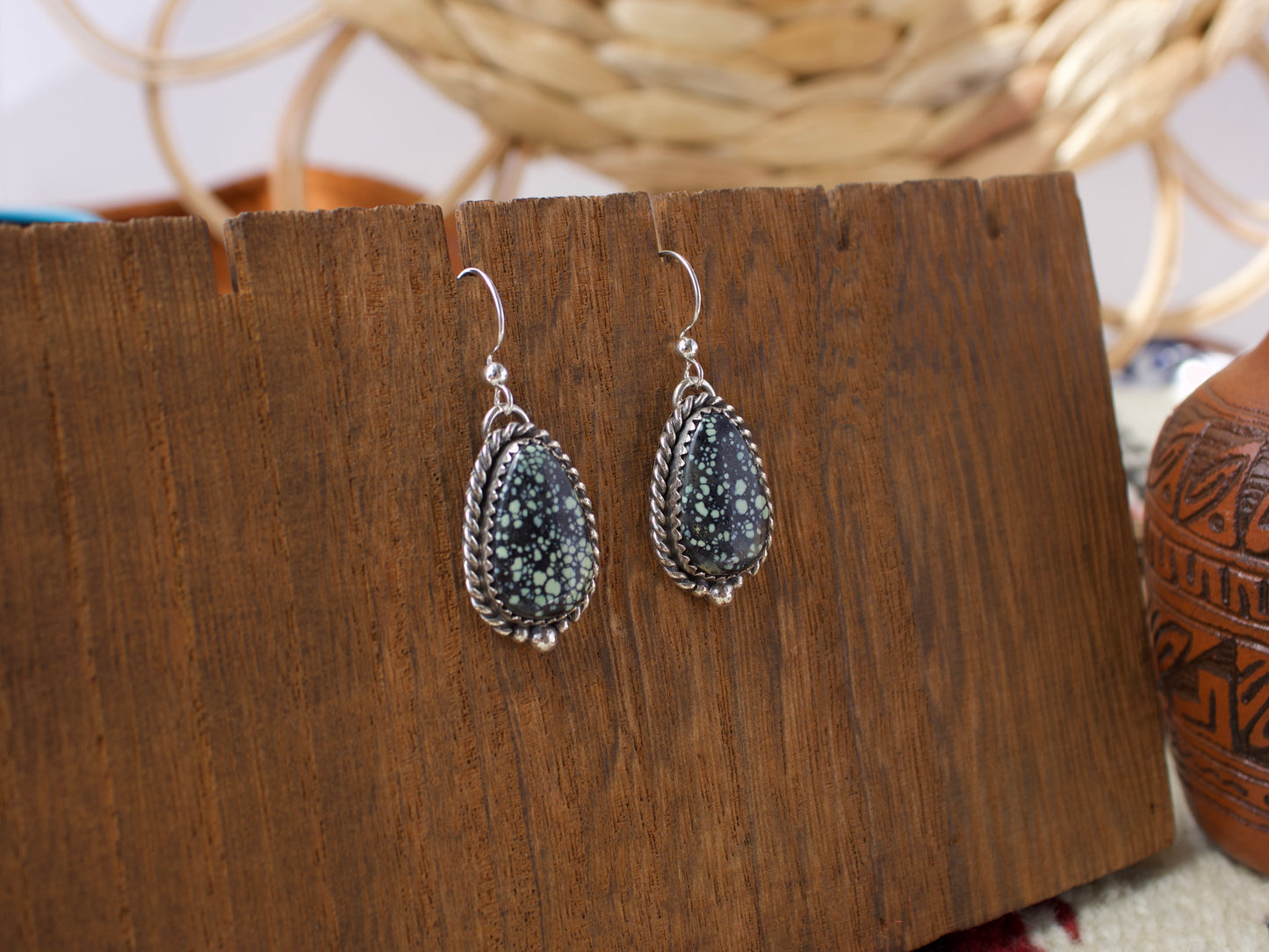 New Lander Variscite Dangle Earrings