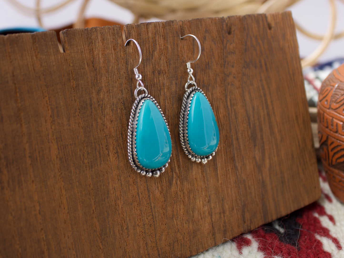 Armenian Turquoise Dangle Earrings #3