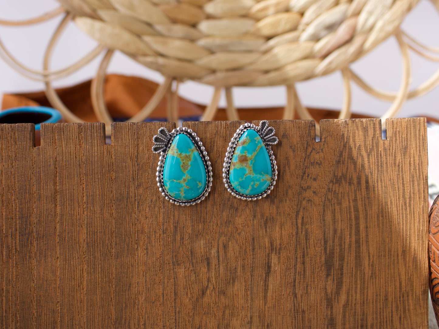 Armenian Turquoise Stud Earrings