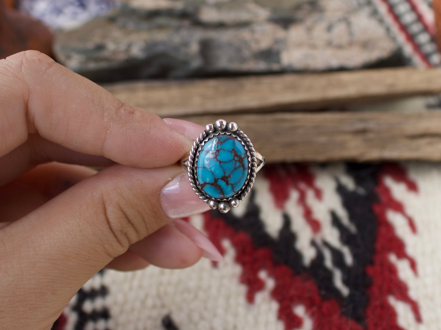 Egyptian Turquoise Ring - Size 7.5