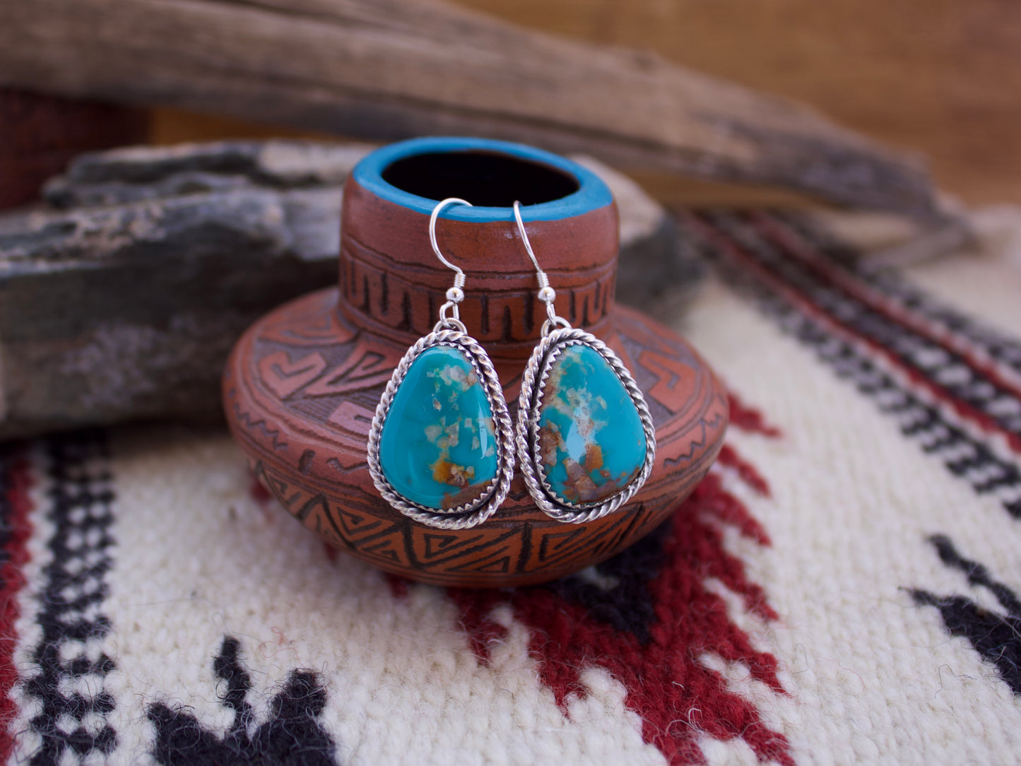 Armenian Turquoise Dangle Earrings #3