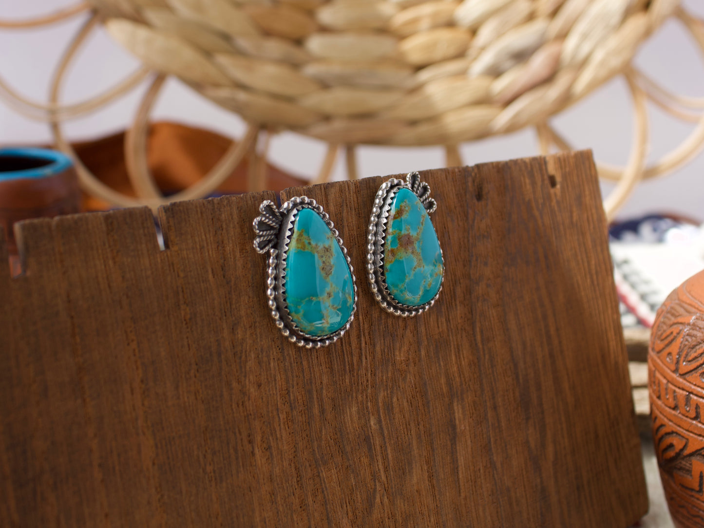 Armenian Turquoise Stud Earrings