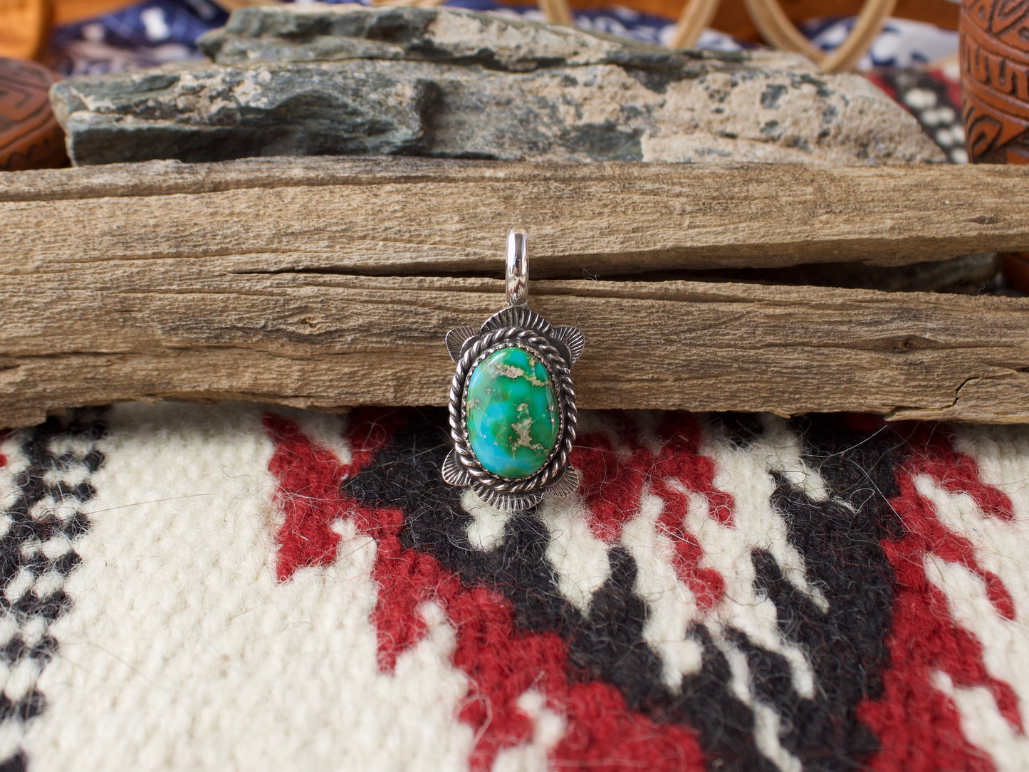 Stamped Sonoran Gold Pendant