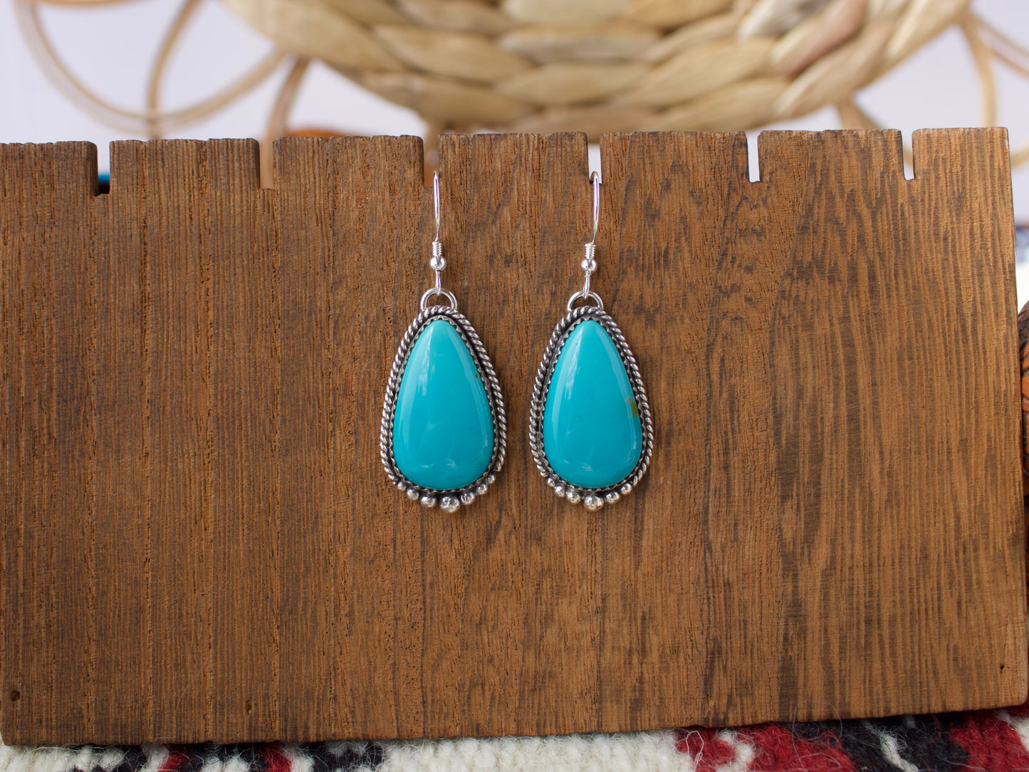 Armenian Turquoise Dangle Earrings #3